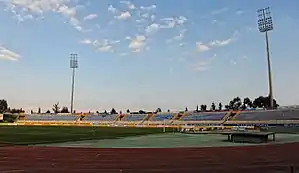 Blick auf eine Tribüne