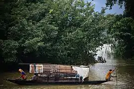 Ein Boot während der Monsunzeit