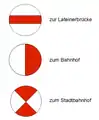 Liniensignale der Straßenbahn Sarajevo anlässlich der Elektrifizierung 1895