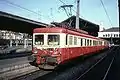 Triebwagen der Baureihe Z&nbsp;7100 an den östlichen Stumpfgleisen, 1984