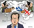 "Just a Nightmare", Zeitungs-Cartoon vom 20. September 2014;
