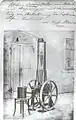 Motor des ersten Wagens von 1870. Marcus hat mit eigener Hand auf das Foto geschrieben: „…&nbsp;konstruiert von Siegfr. Marcus 1870“