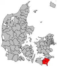 Lage von Guldborgsund Kommune in Dänemark