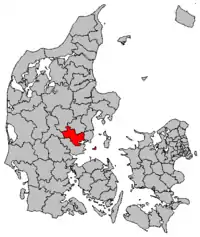Lage von Horsens kommune in Dänemark
