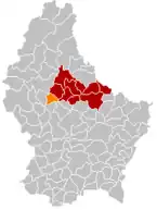 Lage von Mertzig im Großherzogtum Luxemburg