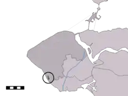 Lage von Dishoek in der Gemeinde Veere