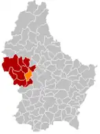 Lage von Useldingen im Großherzogtum Luxemburg