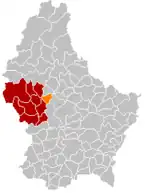 Lage von Vichten im Großherzogtum Luxemburg