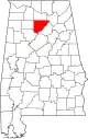 Karte von Cullman County innerhalb von Alabama