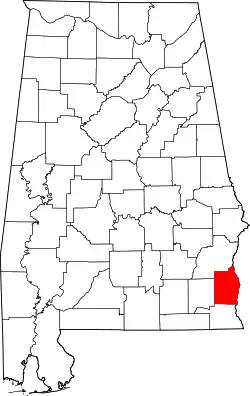 Karte von Henry County innerhalb von Alabama
