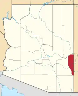 Karte von Greenlee County innerhalb von Arizona