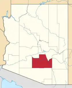Karte von Pinal County innerhalb von Arizona