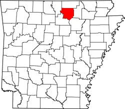 Karte von Izard County innerhalb von Arkansas