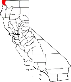 Karte von Del Norte County innerhalb von Kalifornien