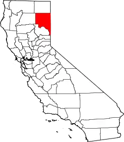 Karte von Lassen County innerhalb von Kalifornien
