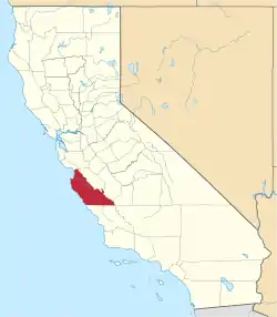 Karte von Monterey County innerhalb von Kalifornien