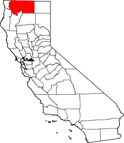 Karte von Siskiyou County innerhalb von Kalifornien