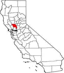 Karte von Yolo County innerhalb von Kalifornien