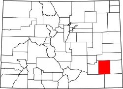 Karte von Bent County innerhalb von Colorado