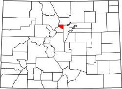 Karte von Gilpin County innerhalb von Colorado