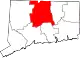 Karte von Hartford County innerhalb von Connecticut