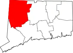 Karte von Litchfield County innerhalb von Connecticut