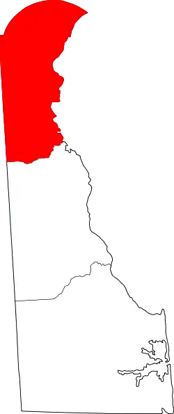 Karte von New Castle County innerhalb von Delaware
