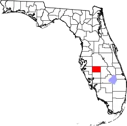 Karte von Hardee County innerhalb von Florida