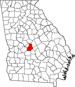 Karte von Houston County innerhalb von Georgia