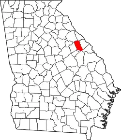Karte von McDuffie County innerhalb von Georgia