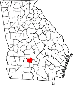 Karte von Turner County innerhalb von Georgia