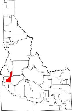 Karte von Gem County innerhalb von Idaho