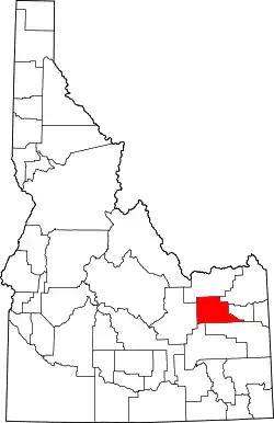 Karte von Jefferson County innerhalb von Idaho