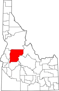 Karte von Valley County innerhalb von Idaho