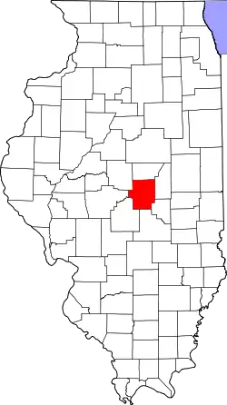 Karte von Macon County innerhalb von Illinois