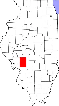 Karte von Macoupin County innerhalb von Illinois