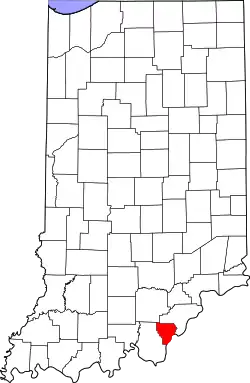 Karte von Floyd County innerhalb von Indiana