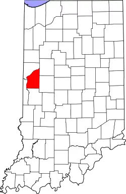 Karte von Fountain County innerhalb von Indiana