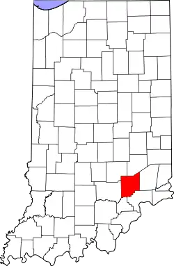 Karte von Jennings County innerhalb von Indiana