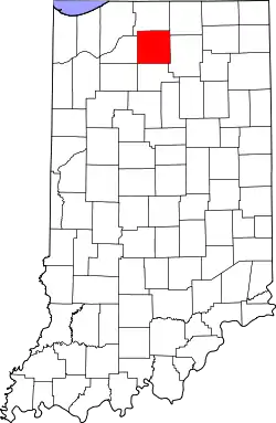 Karte von Marshall County innerhalb von Indiana