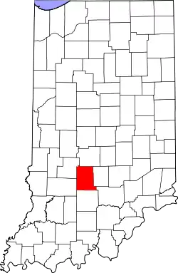 Karte von Monroe County innerhalb von Indiana