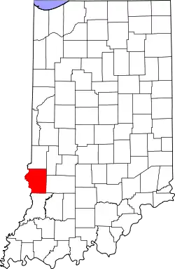 Karte von Sullivan County innerhalb von Indiana
