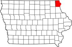 Karte von Allamakee County innerhalb von Iowa