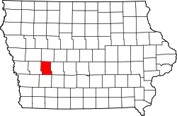 Karte von Audubon County innerhalb von Iowa