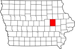 Karte von Benton County innerhalb von Iowa