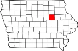 Karte von Black Hawk County innerhalb von Iowa