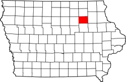 Karte von Bremer County innerhalb von Iowa