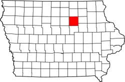 Karte von Butler County innerhalb von Iowa