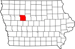 Karte von Calhoun County innerhalb von Iowa