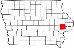 Karte von Cedar County innerhalb von Iowa